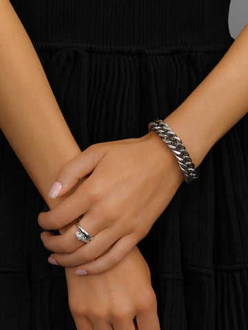 Nialaya Women's Chain Bracelet Chunky Cuban Chain Bracelet Chunky Cuban Chain Bracelet